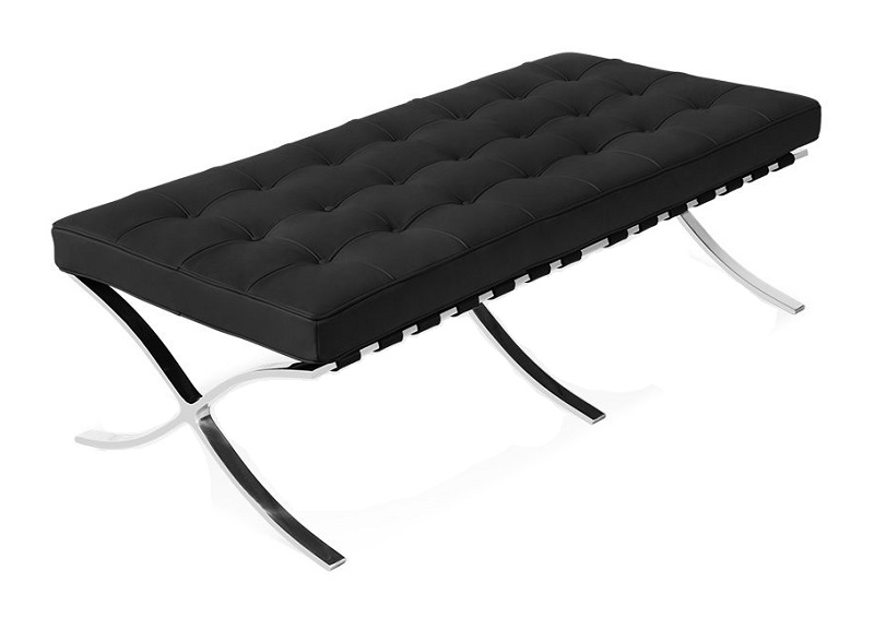 

Оттоманка Barcelona Ottoman Loveseat черная кожа класса премиум