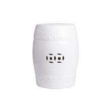 Керамический столик-табурет "Garden Stool White" в виде барабана