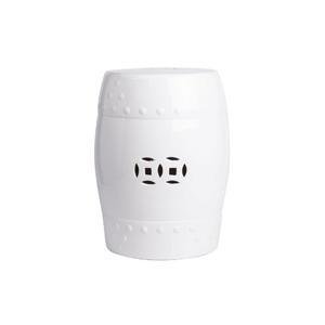 Керамический столик-табурет "Garden Stool White" в виде барабана