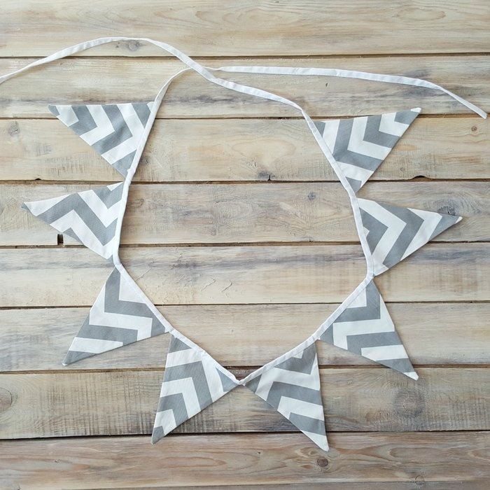 Гирлянда из флажков "Grey Zigzag" Гирлянда из флажков "Grey Zigzag"