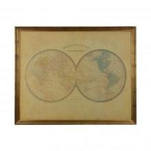 Декор на стену карта Royal Gold Framed Hemisphere World Map Декор на стену карта Royal Gold Framed Hemisphere World Map