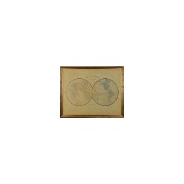 Декор на стену карта Royal Gold Framed Hemisphere World Map Декор на стену карта Royal Gold Framed Hemisphere World Map