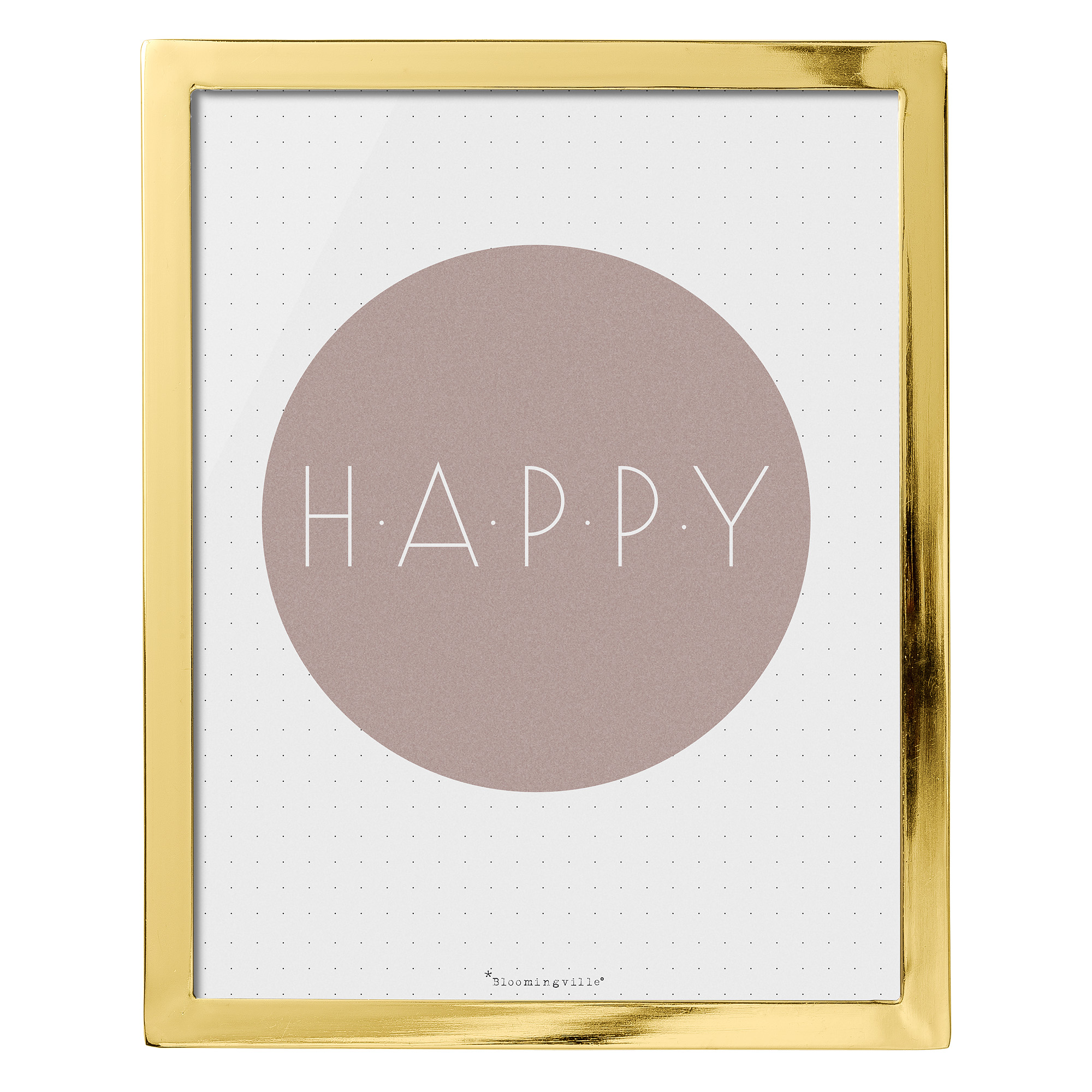 

Картина Happy в золотой рамке