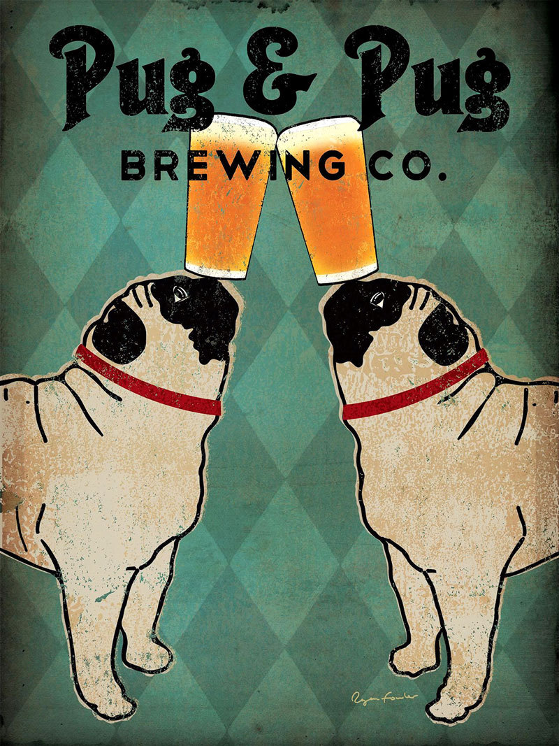 

Репродукция картины на холсте Pug And Pug Brewing co