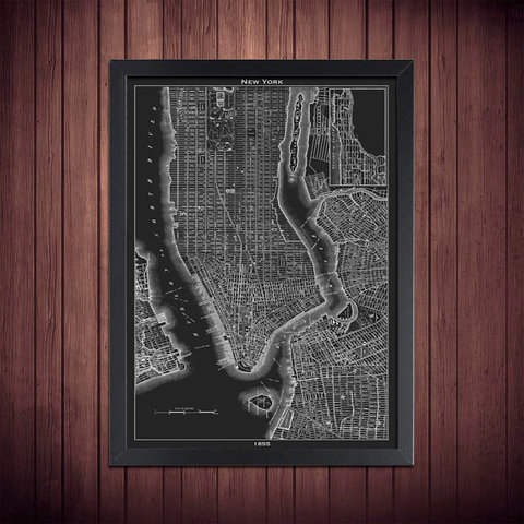

Постер в раме New York City в тёмных тонах