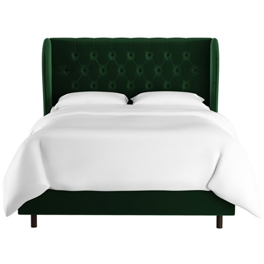 

Кровать Reed Wingback Emerald Velvet зеленого цвета 180х200
