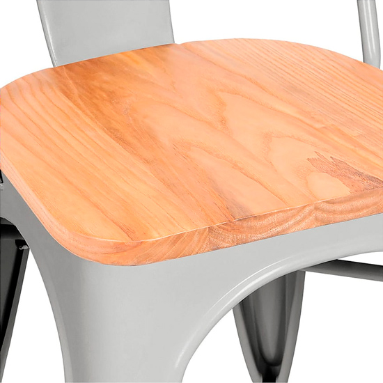 

Стул Tolix Wood серого цвета