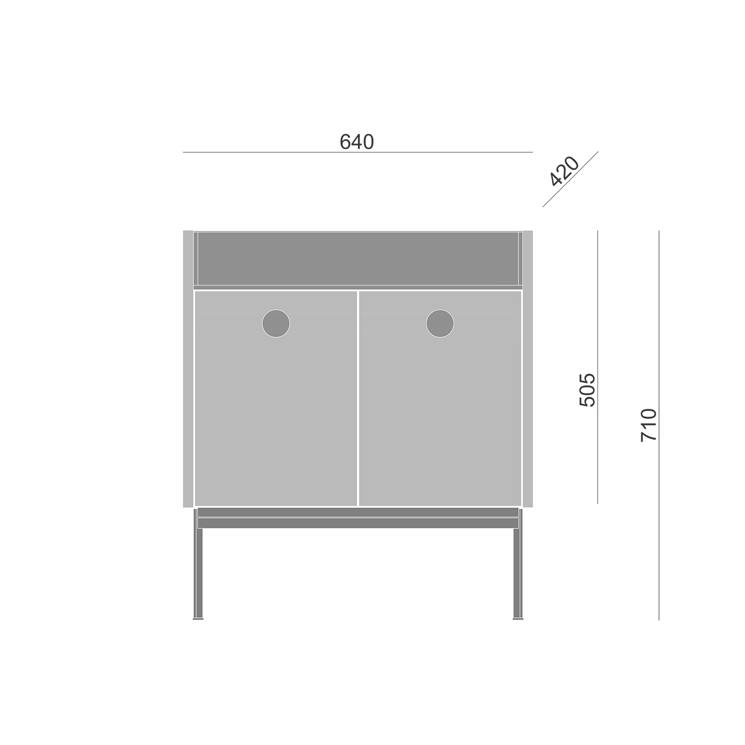 

Тумба Look Black светло-серого цвета