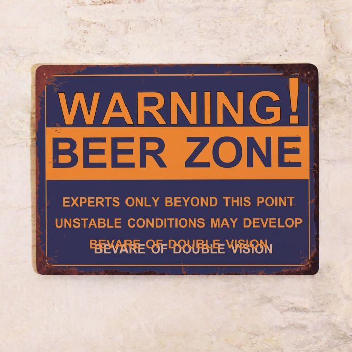 

Жестяная табличка Beer Zone