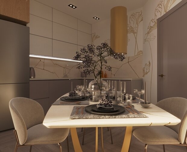 Фото из портфолио Кухня с золотыми акцентами – фотографии дизайна интерьеров на INMYROOM