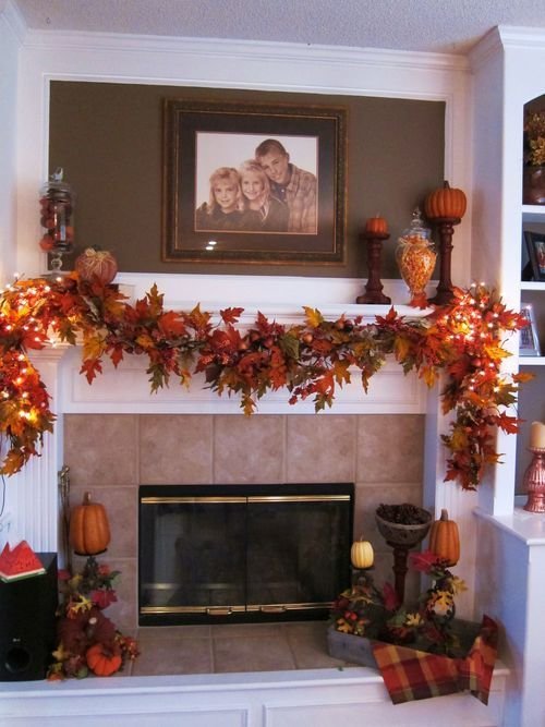 Welcoming Fall Home Tour-Rustic Chic Style - My Texas House Fall fireplace, Fall