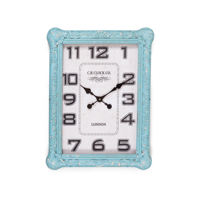 

Часы настенные c.r.Clock co в металлической раме голубого цвета