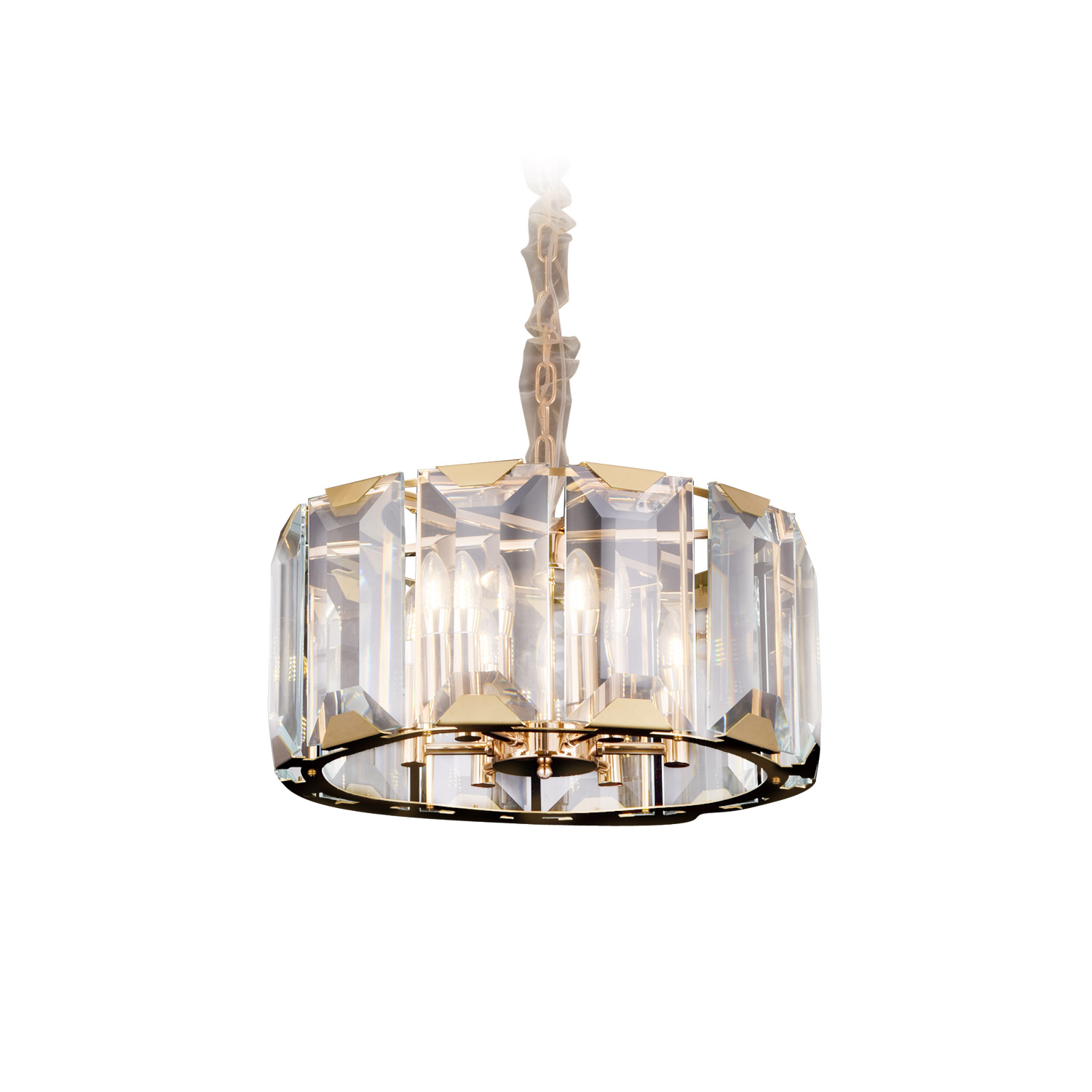 

Подвесной светильник Harlow Crystal Gold из больших прозрачных кристаллов