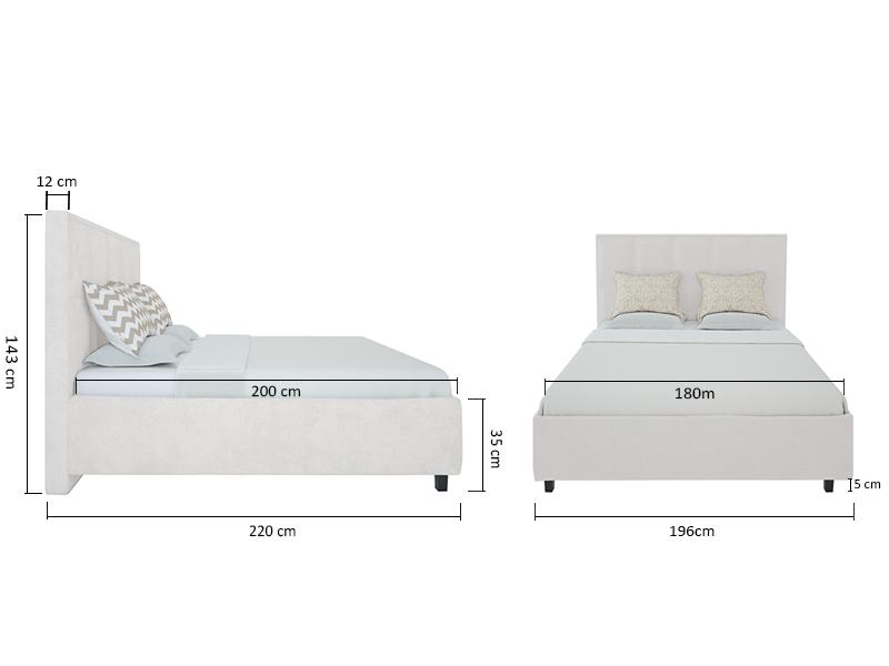 

Кровать "Royal Black" велюр бежевый 180х200