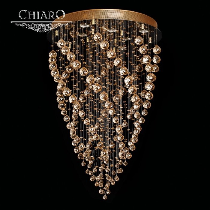 Каскадная люстра Chiaro Каскад с декоративным плафоном из стекла Каскадная люстра Chiaro Каскад с декоративным плафоном из стекла