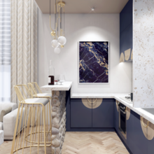 Фото из портфолио Дизайн проект гостиной совмещённой с кухней – фотографии дизайна интерьеров на INMYROOM