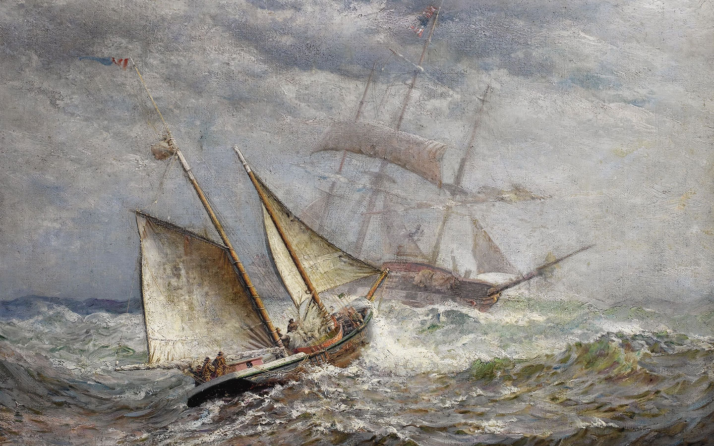 

Репродукция картины на холсте Boat on Storm