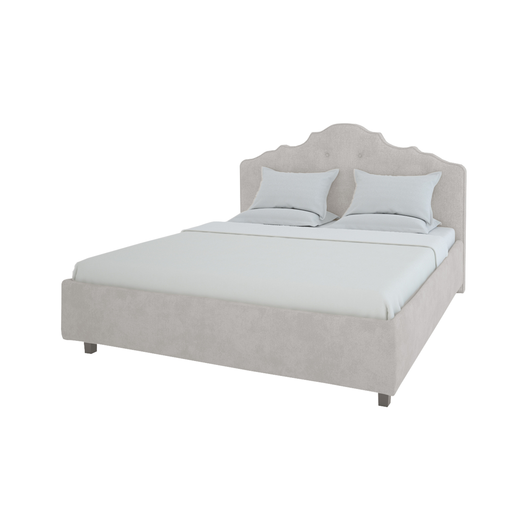 

Кровать из молочного льна с изголовьем Palace 160х200