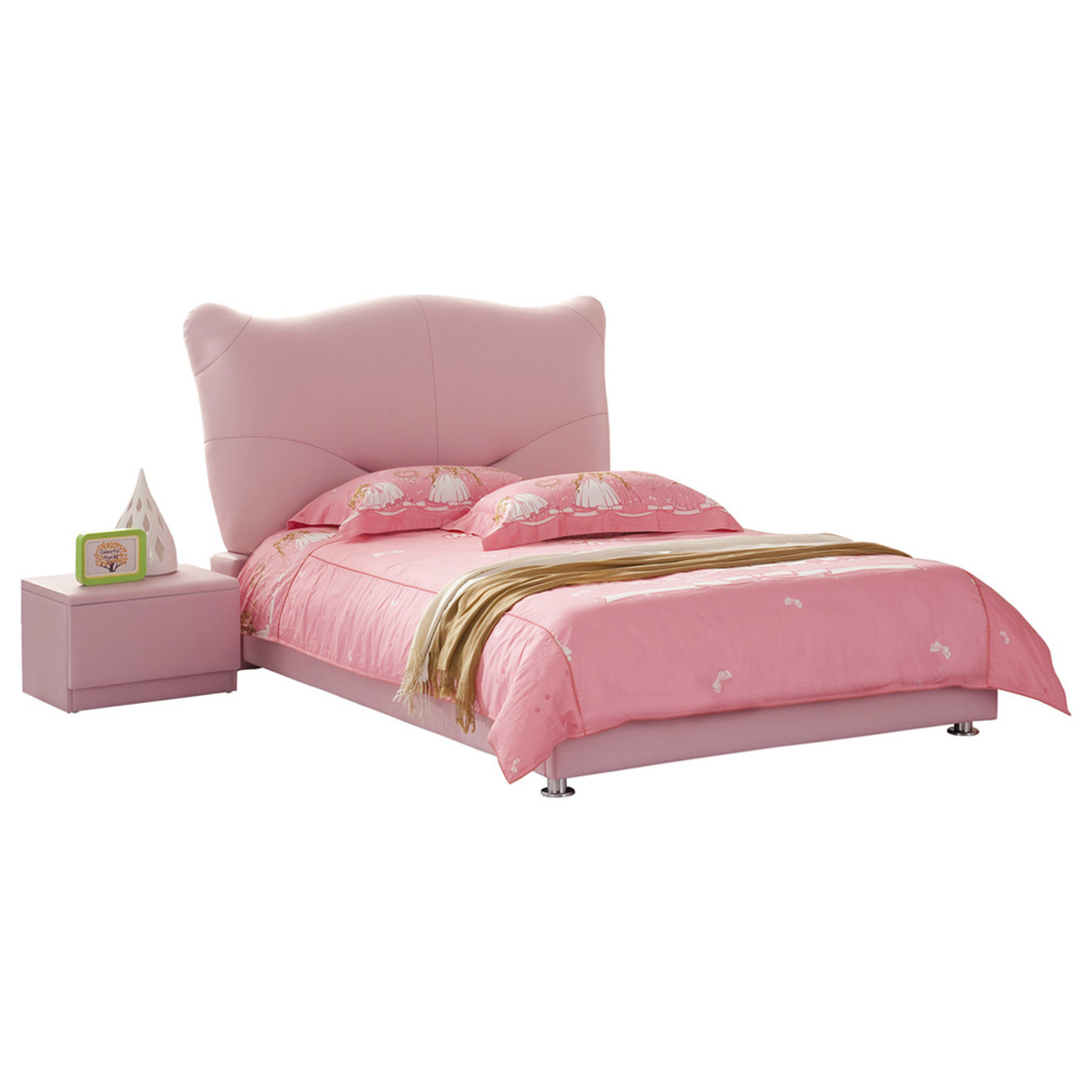 

Кровать Pink Leather Kitty розового цвета 120х200