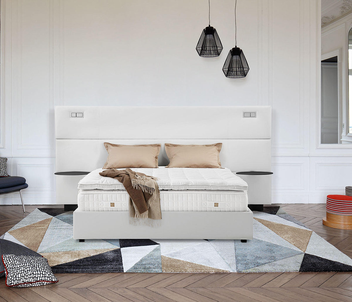 

Кровать Headboard Play бело-синего цвета 160х200