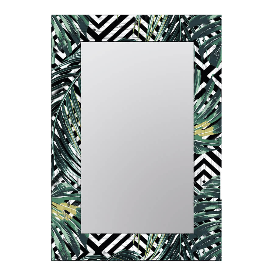 

Настенное зеркало пальмовые листья в раме из натурального дерева 80х65