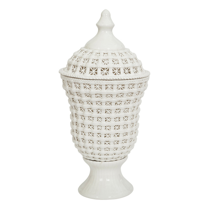 

Ваза декоративная вуаль цвета айвори