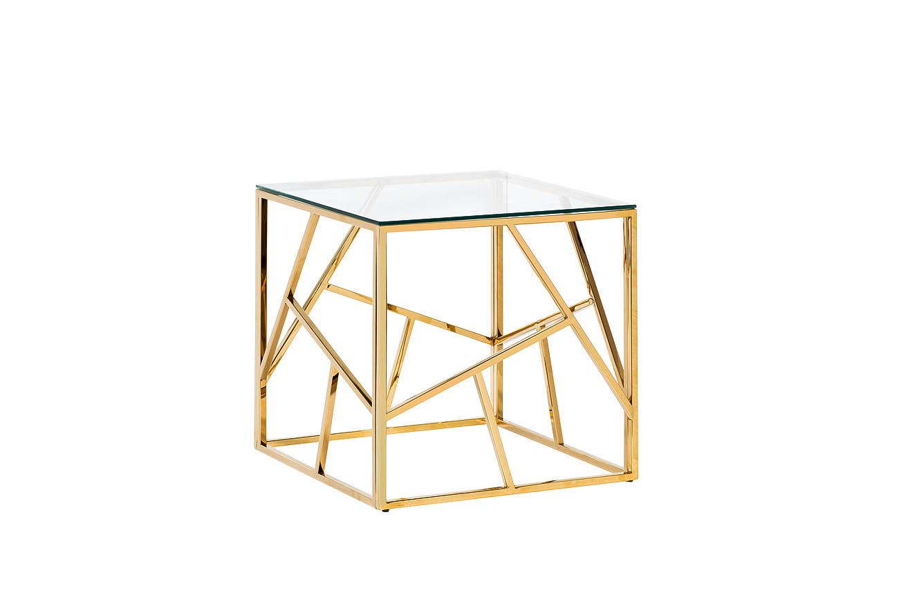 

Кофейный стол золотого цвета со стеклянной столешницей