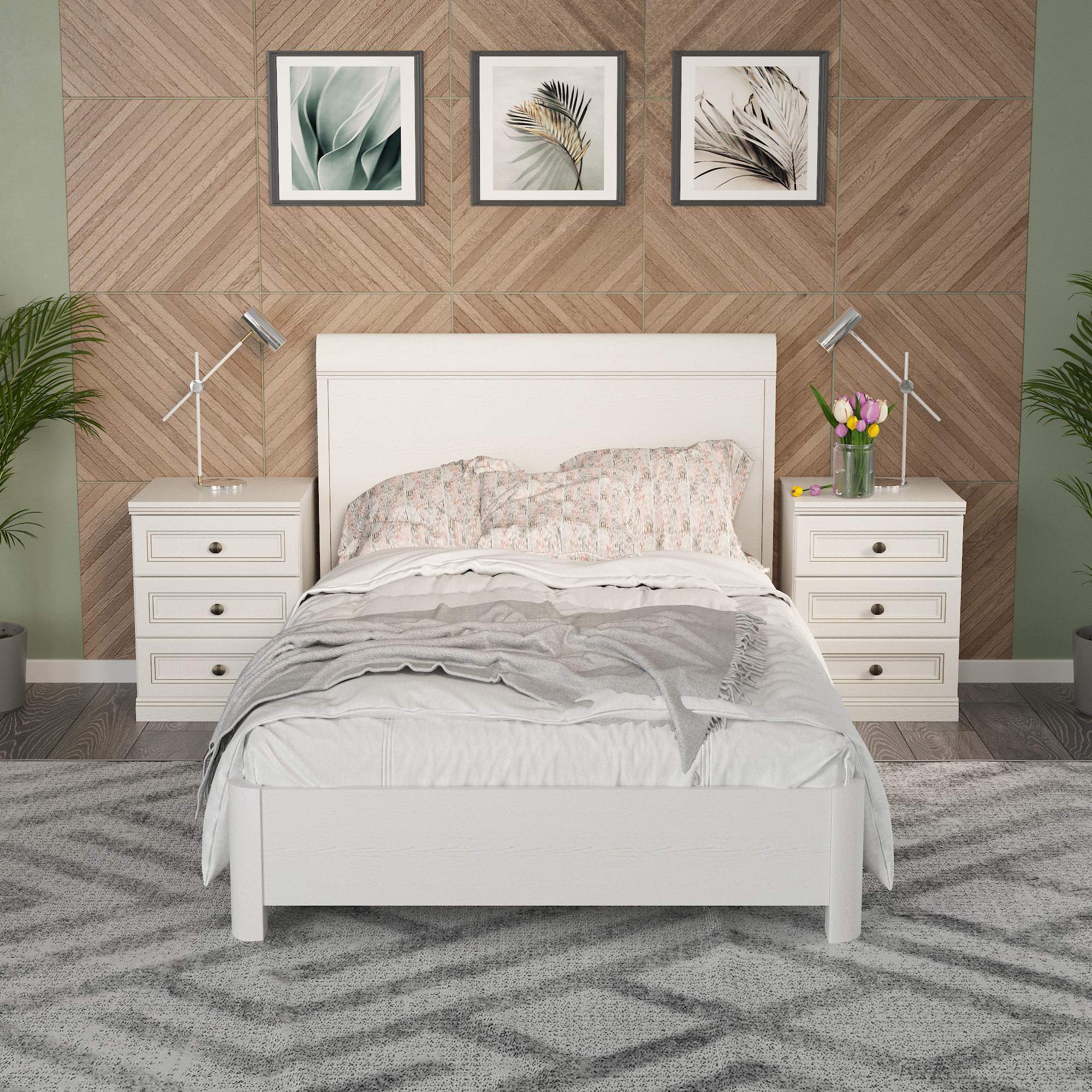 Кровать Белладжио 180х200 белого цвета