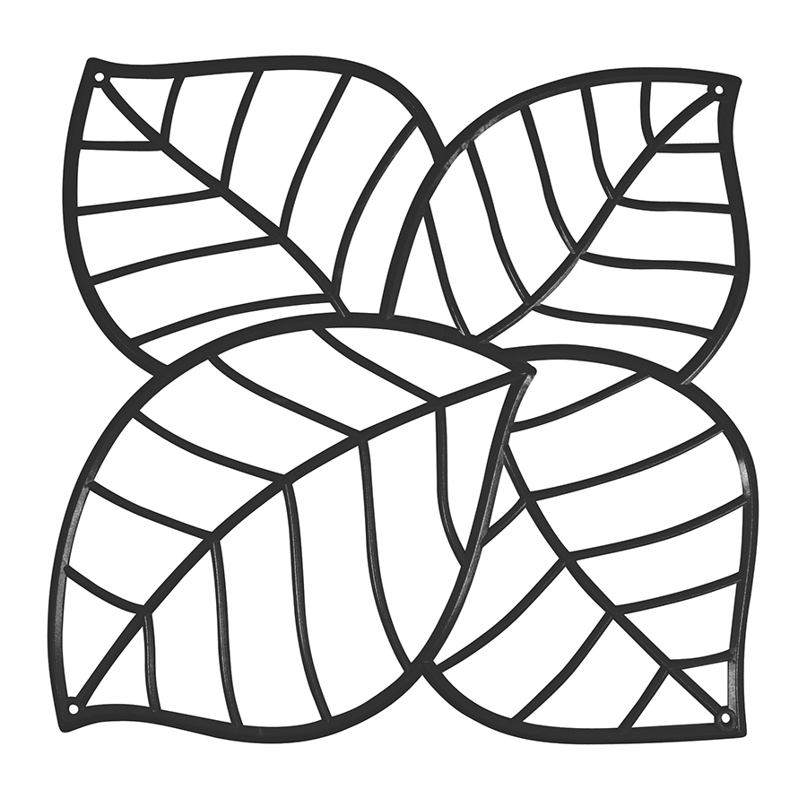 

Набор из четырех декоративных элементов Leaf чёрного цвета