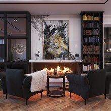 Фото из портфолио Камин в гостиной - 3D визуализация.  – фотографии дизайна интерьеров на INMYROOM