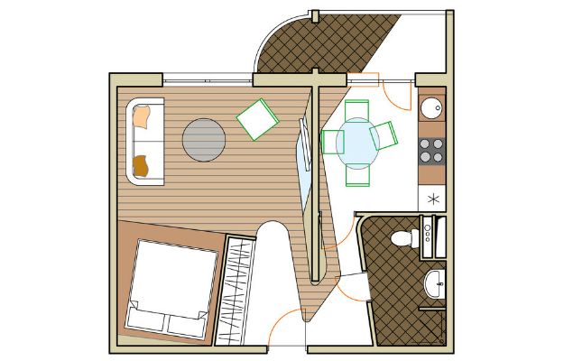 Планировка однокомнатной квартиры – 3 варианта для дома серии П-111М