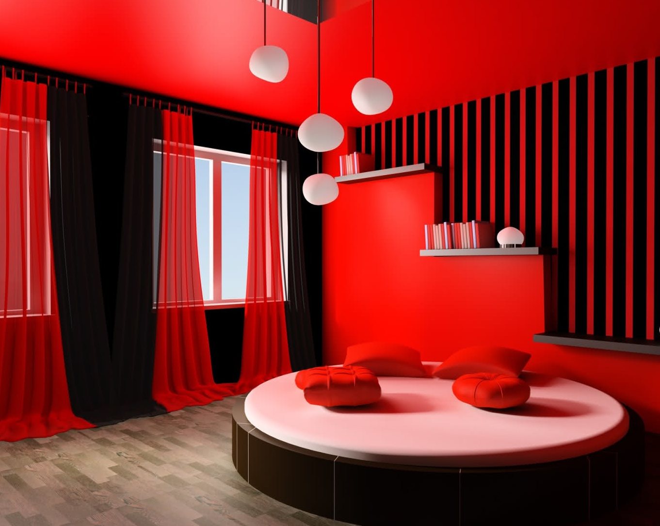 Комната В Красном Цвете Дизайн Фото