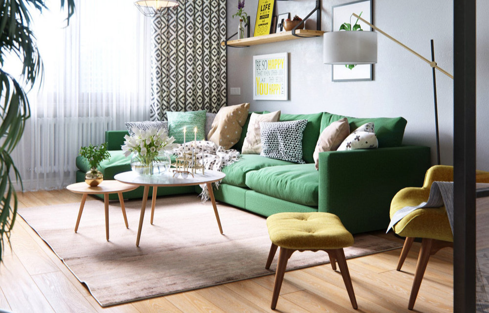 Зеленый диван в интерьере: 10 классных гостиных — INMYROOM