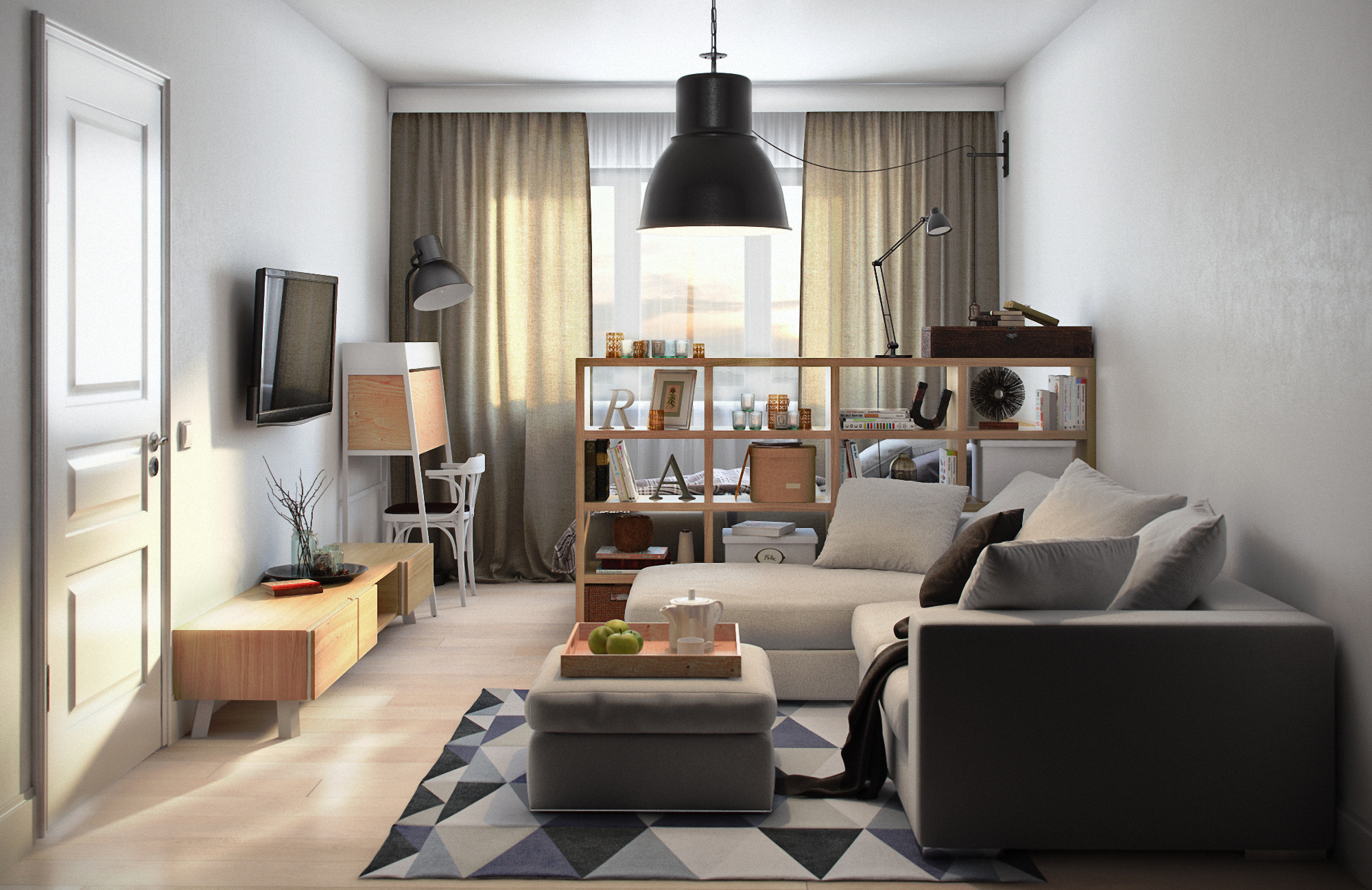 Дизайн-проект интерьера однокомнатной квартиры в стандартной девятиэтажке