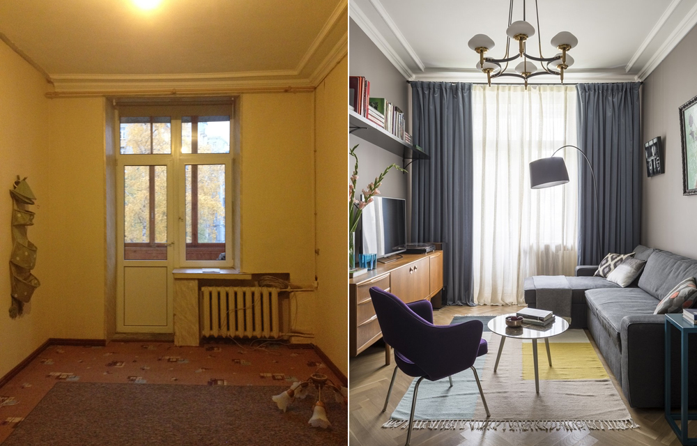 ремонт квартир до и после