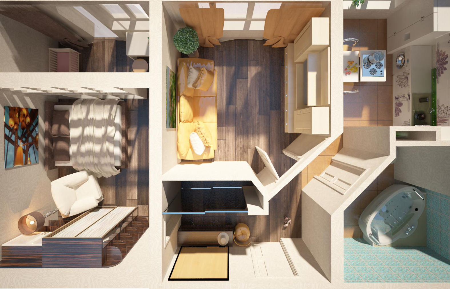 Дизайн интерьера двухкомнатной квартиры: планировка, зонирование, стилевое решение