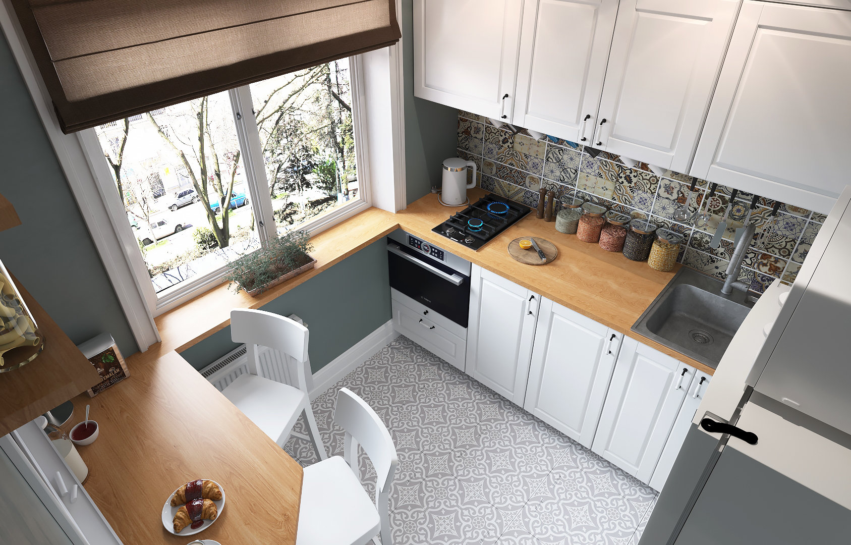 Интерьер кухни в доме: этаж и тип помещения