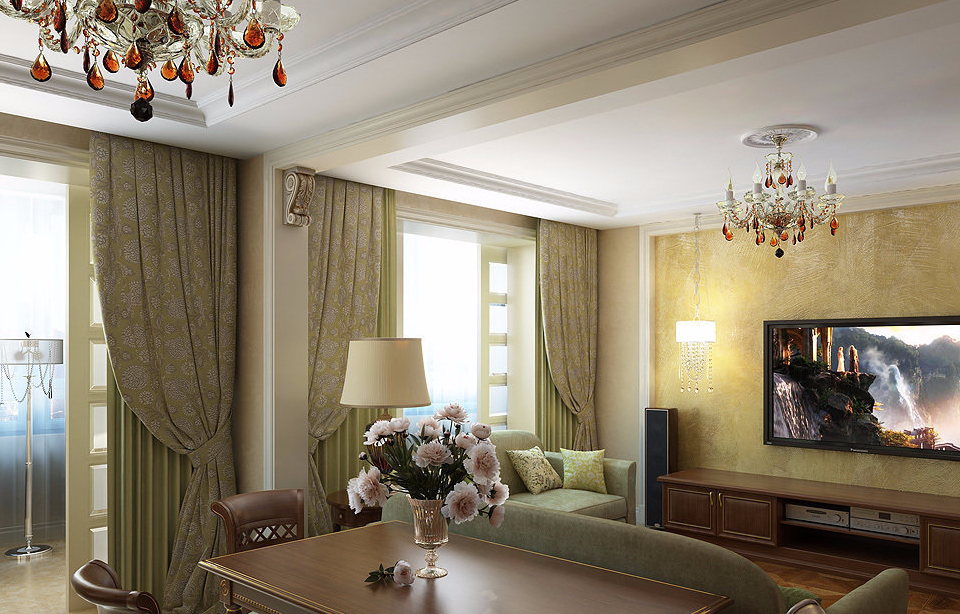 Подвесные потолки из гипсокартона для гостиной с фото — INMYROOM
